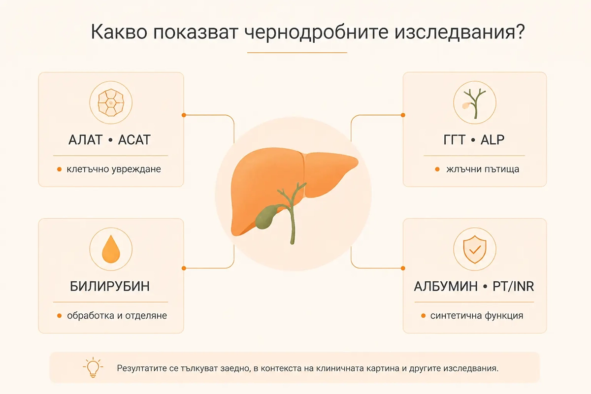 какво показват чернодробните изследвания